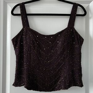 Cameron Blake by Mon Cheri Size 16WP Fully Beaded Silk Top